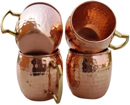 Pure copper Hammered Jug Pitcher Moscow Mule Pure Solid With Set of 8 Beer Mug