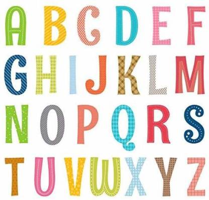 Decowall Da 1701a Uppercase Alphabet Abc Letter Kids Wall Decals Stickers L And Stick Removable - Abc 123 Wall Decals