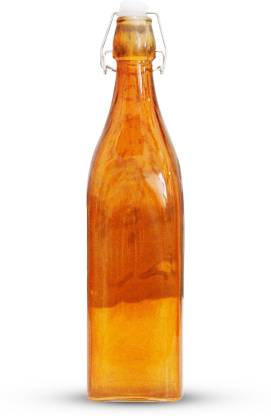 AKSHAT Glass Bottle with Air Tight Cap, Leak Proof & Perfect Grip 1000 ml Bottle