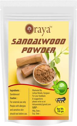 Oraya 100 Pure Natural White Sandalwood Powder Price In India Buy Oraya 100 Pure Natural White Sandalwood Powder Online In India Reviews Ratings Features Flipkart Com