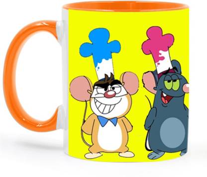 ARTBUG Pakdam Pakdai Cartoon -2049-Orange Ceramic Coffee Mug Price in India  - Buy ARTBUG Pakdam Pakdai Cartoon -2049-Orange Ceramic Coffee Mug online  at 