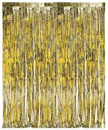 Trishra Gold Metallic Fringe Foil Curtain For Birthday Wedding Anniversary Decoration Party Size 3 Feet By 6 In India Trishra Gold Metallic Fringe Foil, Gold Metallic Curtains