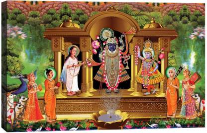 Art Amori Shrinathji With Mahaprabhuji And Yamunaji Canvas Painting Digital  Reprint 14 inch x 20 inch Painting Price in India - Buy Art Amori Shrinathji  With Mahaprabhuji And Yamunaji Canvas Painting Digital
