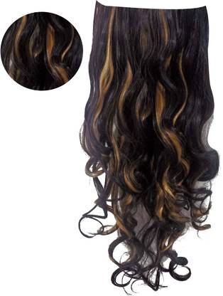 AASA Black with Golden Highlighting Curly Synthetic Extension Hair  Extension Price in India - Buy AASA Black with Golden Highlighting Curly  Synthetic Extension Hair Extension online at 