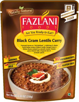 FAZLANI FOODS Dal Makhani (Black Gram Lentils) Curry, (Pack of 1, 250gm) 250 g