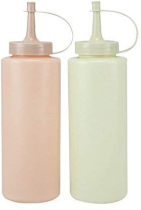 12oz RICISUNG 1pc White Medium-Sized Plastic Sauce Squeezer Bottle Dispenser 