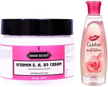 Sheer Secret Vitamin E Cream And Dabur Gulabari Premium Rose Water Price In India Buy Sheer Secret Vitamin E Cream And Dabur Gulabari Premium Rose Water Online At Flipkart Com