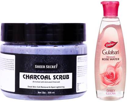 Sheer Secret Charcoal Scrub And Dabur Gulabari Premium Rose Water Price In India Buy Sheer Secret Charcoal Scrub And Dabur Gulabari Premium Rose Water Online At Flipkart Com