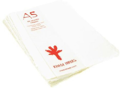 Handmade paper sheets A4 size thick 125 GSM un ruled paper 21 X 30 CM acid free 