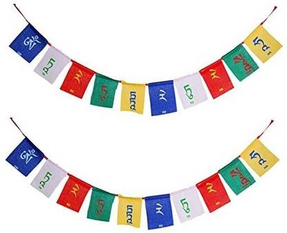 BIGWHEELS Pack Of 2 Tibetan Buddhist Ladakh Prayer Flags for ...