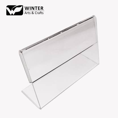Winter Arts And Crafts 1 Compartments Acrylic L Shape 3" x 1.8" Rate Tag / Stand