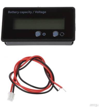 Battery Capacity Monitor Gauge Meter Waterproof Battery Meter Backlit Battery Capacity Voltage Meter Tester with Automatic Display 