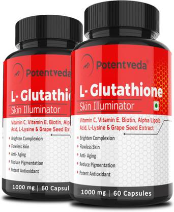 Potentveda L -Glutathione Skin Whitening & Glow 60 capsules ...