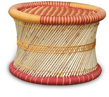 Handicraft Cane Bar Mudha stool Outdoor/Indoor/Furnishing/Color:BLUE RED vintage 