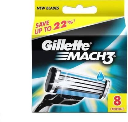 GILLETTE Mach 3 Manual Shaving Razor Blades - 8s Pack (Cartridge