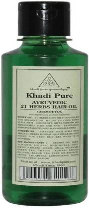 Khadi Pure Herbal Ayurvedic 21 Herbs Hair Oil (Pack of 1) Hair Oil - Price  in India, Buy Khadi Pure Herbal Ayurvedic 21 Herbs Hair Oil (Pack of 1) Hair  Oil Online