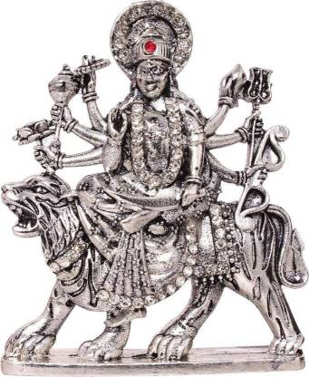 BEI Lord Maa Durga Car Dashboard Idol Spiritual Vastu Pooja Figurine Sculpture / Designer Stone Studded Puja Religious Idol Decorative Showpiece Decorative Showpiece  -  9 cm