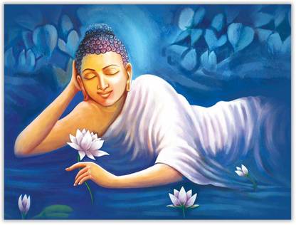 Sleeping Buddha With Lotus Paper Poster Paper Print - Religious posters in India - Buy art, film, design, movie, music, nature and educational paintings/wallpapers at Sleeping Buddha With Lotus Paper Poster Paper Print - Religious posters in India - Buy art, film, design, movie, music, nature and educational paintings/wallpapers at