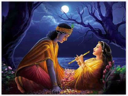 Love Of Radha Krishna Paper Poster Paper Print - Religious posters in India  - Buy art, film, design, movie, music, nature and educational paintings/ wallpapers at 