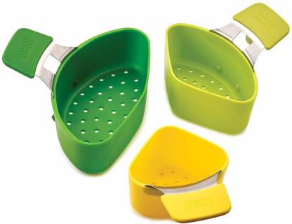 NOHUNT Stackable Steamer Basket Set with Three Compartments (3 Piece)  (Color May Vary) Collapsible Strainer Price in India - Buy NOHUNT Stackable  Steamer Basket Set with Three Compartments (3 Piece) (Color May