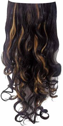 IYAAN Synthetic Curly Extension For Women Black With Golden Highlights Hair  Extension Price in India - Buy IYAAN Synthetic Curly Extension For Women  Black With Golden Highlights Hair Extension online at 