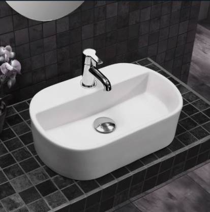 Ceramic Table Top Wall Mounted Wash Basin White 18 X 12 X 5 Inch Glossy Finish Table Top Basin Price In India Buy Ceramic Table Top Wall Mounted Wash