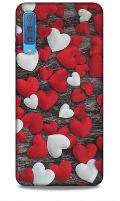 MAPPLE Back Cover for Samsung Galaxy A7 (2018) Triple Camera (Heart Printed)