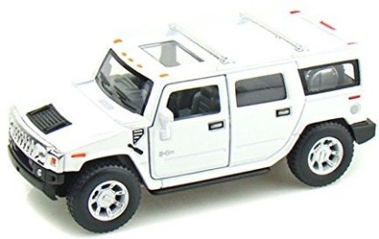 2008 Hummer H2 SUV white kinsmart Toy Car model 1/40 scale diecast metal new 