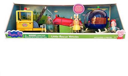 Peppa Pig Rescue Vehicles Play Set with Miss Rabbit Little Helicopter ...