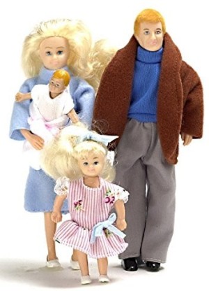 Dollhouse Miniature Modern Day Family Dolls Dad Mom Girl and Boy G7603 