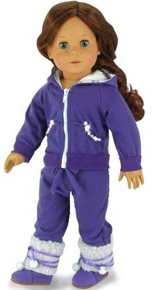 Hooded Purple Sparkle Capri Doll Sweatsuit Set Fits American Girl Dolls Sophias 18 Inch Doll Outfit 2 Pc Hooded Purple Sparkle Capri Doll Sweatsuit Set Fits American Girl Dolls Sophias 18 Inch Doll Outfit 2 Pc