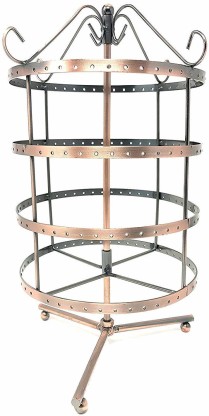 Black LASZOLA 220 Holes Metal Necklace Bracelet Jewelry Display Rack Stand Tower 5 Tiers 360° Rotating Earring Holder Organizer 14x6.3 Inch 