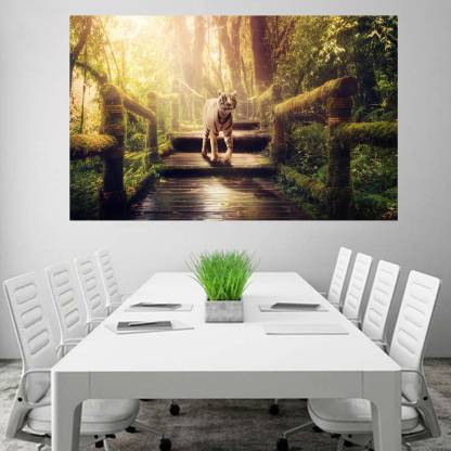 White Tiger in The Jungle Wallpaper Poster No Framed Large Painting On  Canvas Wall Art Picture for Home Decoration Wall Decor Poster 3D Poster -  Total Home posters - Nature posters in