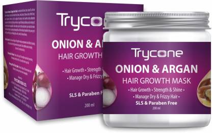 Trycone Onion & Argan Hair Growth Mask for Dry, Frizzy and Damaged Hair,  200 Ml - Price in India, Buy Trycone Onion & Argan Hair Growth Mask for  Dry, Frizzy and Damaged