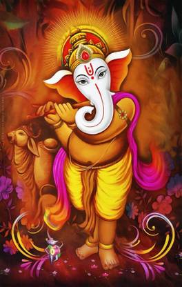 Flute Playing Lord Ganesha Photographic Paper - Art & Paintings, Religious, Animation & Cartoons posters in India - Buy art, film, design, movie, music, nature and educational paintings/wallpapers at Flute Playing Lord Ganesha Photographic Paper - Art & Paintings, Religious, Animation & Cartoons posters in India - Buy art, film, design, movie, music, nature and educational paintings/wallpapers at