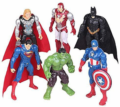 @Marvel dc Avengers SuperHero Incredible hulk Action Figure Toy cake topper6PCS 