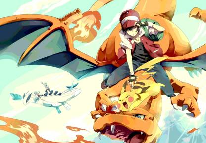 Athah Anime Pokémon Ash Ketchum Charizard Lugia 13*19 inches Wall Poster Matte Finish Paper Print - Animation & Cartoons posters India Buy art, film, design, movie, music, nature and educational