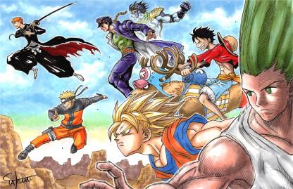 Athah Anime Crossover Hunter Hunter Bleach Dragon Ball Z One Piece Jojo S Bizarre Adventure Naruto