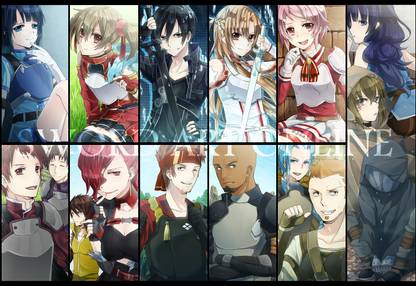 Athah Anime Sword Art Online Kibaou Yoruko Rosalia Diavel Argo Agil Klein Lisbeth Silica Sachi Pina Kirito Asuna Yuuki 13 19 Inches Wall Poster Matte Finish Paper Print Animation Cartoons Posters