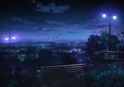 Athah Anime City Night Bench Blue Street Light 13*19 inches Wall Poster Matte Finish Paper Print - Animation & Cartoons posters in India - Buy art, film, design, movie, music, nature and Athah Anime City Night Bench Blue Street Light 13*19 inches Wall Poster Matte Finish Paper Print - Animation & Cartoons posters in India - Buy art, film, design, movie, music, nature and
