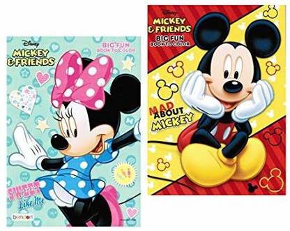 DISNEY Mickey And Minnie Mouse Coloring Book Set With Tear ...