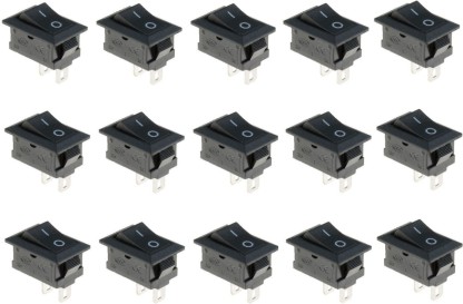 Gadgeter 20 Pcs DC 12V 20A Amps SPST On/Off/ 2 Position Terminal Round Rocker LED Toggle Switch Blue & Red with 60pcs Nylon Female Fully-Insulated Quick Disconnects Car Auto Boat Snap Switch 