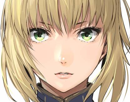 Athah Anime Fate/Stay Night Fate Series Saber Girl Face Green Eyes Blonde  13*19 inches Wall Poster Matte Finish Paper Print - Animation & Cartoons  posters in India - Buy art, film, design,