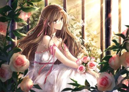 Athah Anime Original Girl Long Hair Brown Hair Sunbeam Flower Rose Brown Eyes Dress Ribbon Necklace Butterfly 13*19 inches Wall Poster Matte Finish Paper Print - Animation & Cartoons posters in India - Athah Anime Original Girl Long Hair Brown Hair Sunbeam Flower Rose Brown Eyes Dress Ribbon Necklace Butterfly 13*19 inches Wall Poster Matte Finish Paper Print - Animation & Cartoons posters in India -