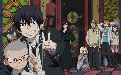 athah anime blue exorcist renzo shima izumo kamiki kuro rin okumura yukio okumura shiemi moriyama ryuji suguro konekomaru miwa ao no exorcist 13 19 inches wall poster matte finish paper print animation