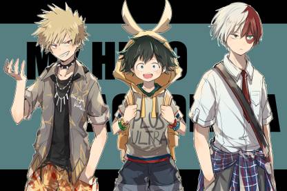 athah anime my hero academia izuku midoriya katsuki bakugou denki kaminari 13 19 inches wall poster matte finish paper print animation cartoons posters in india buy art film design movie