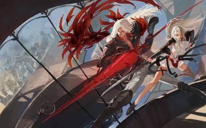 Athah Anime Pixiv Fantasia T Woman Weapon Man 13 19 Inches Wall Poster Matte Finish Paper Print Animation Cartoons Posters In India Buy Art Film Design Movie Music Nature And