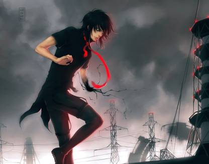 Athah Anime Original Boy Black Hair Short Hair Tie White Eyes 13*19 inches  Wall Poster Matte Finish Paper Print - Animation & Cartoons posters in  India - Buy art, film, design, movie,