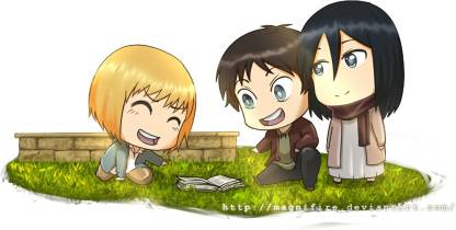 mikasa x eren chibi