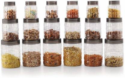 Atman Air Tight Storage Containers Box For Home Kitchen Capacity Small 300ml Medium 650ml Large 1200ml Set Of 18 1200 Ml Plastic Grocery Container Atman Air Tight Storage Containers Box, Small Kitchen Storage Containers With Lids